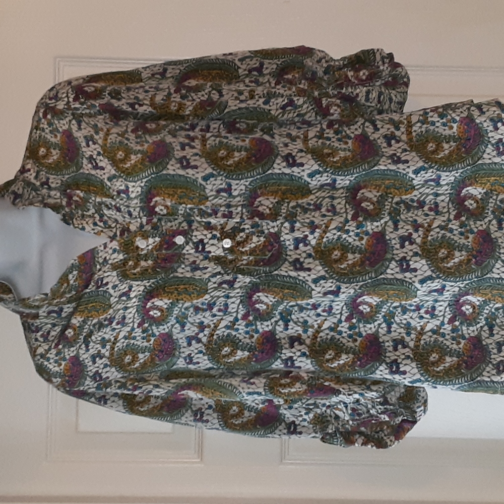 **TOLANI FLORAL SILK TOP, SIZE SMALL